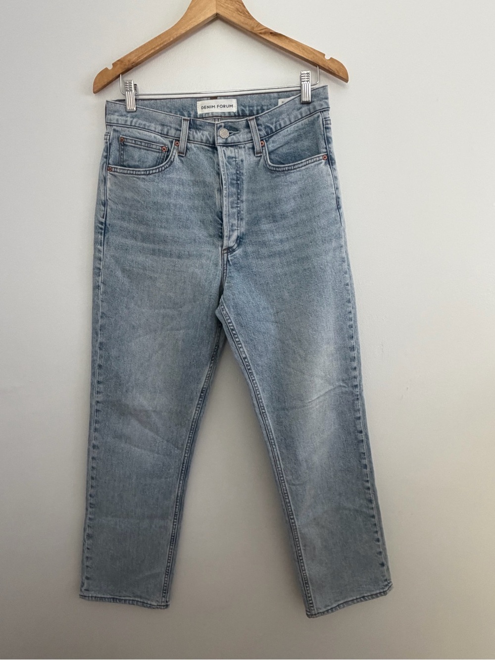 Aritzia Denim Forum Light Blue Relaxed Straight Jeans